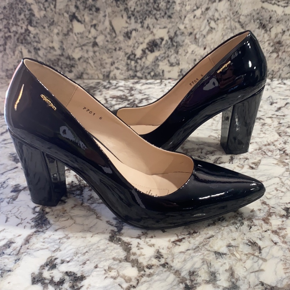 Black pumps thick heels